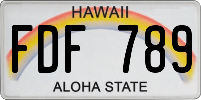 HI license plate FDF789