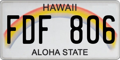 HI license plate FDF806