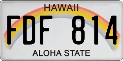 HI license plate FDF814