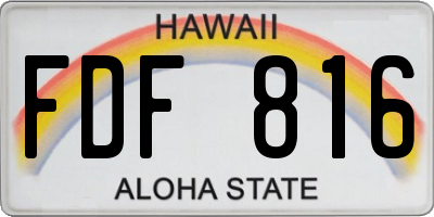 HI license plate FDF816