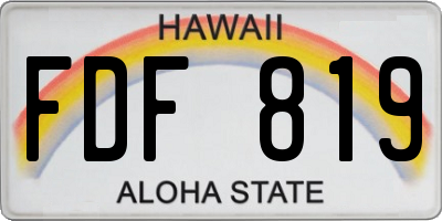 HI license plate FDF819
