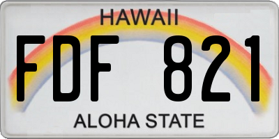 HI license plate FDF821