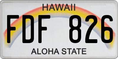 HI license plate FDF826