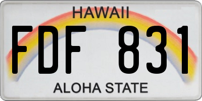 HI license plate FDF831