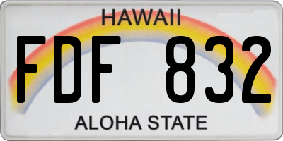 HI license plate FDF832