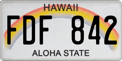 HI license plate FDF842