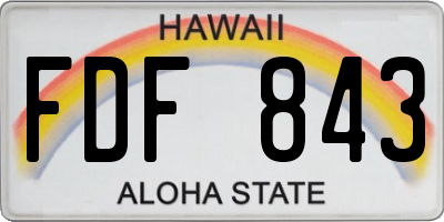 HI license plate FDF843