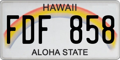 HI license plate FDF858