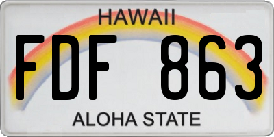 HI license plate FDF863