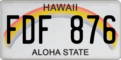 HI license plate FDF876