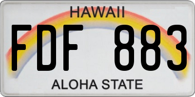 HI license plate FDF883