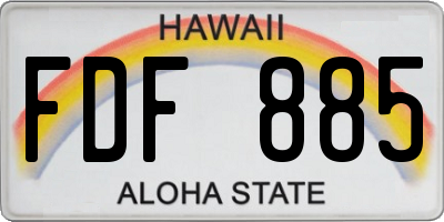 HI license plate FDF885
