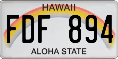 HI license plate FDF894