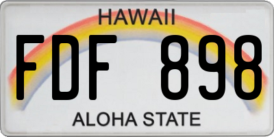 HI license plate FDF898