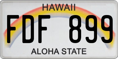 HI license plate FDF899