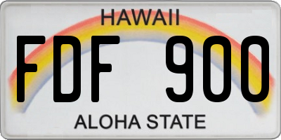 HI license plate FDF900