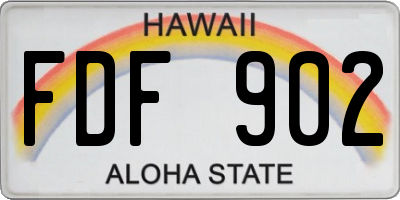 HI license plate FDF902
