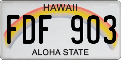 HI license plate FDF903