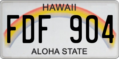 HI license plate FDF904