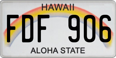 HI license plate FDF906