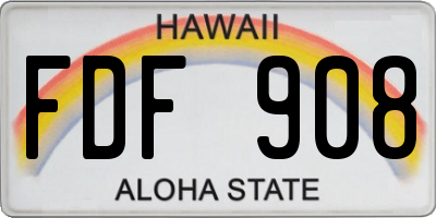 HI license plate FDF908