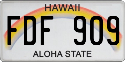 HI license plate FDF909