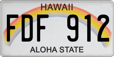 HI license plate FDF912