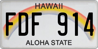 HI license plate FDF914