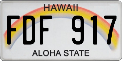 HI license plate FDF917