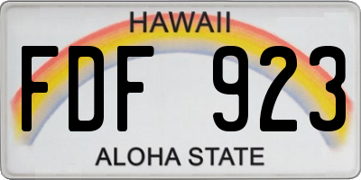HI license plate FDF923