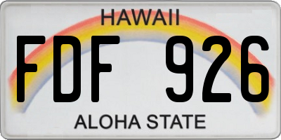 HI license plate FDF926