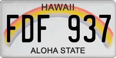 HI license plate FDF937
