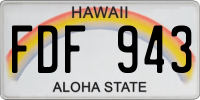 HI license plate FDF943