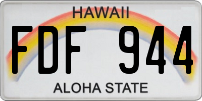 HI license plate FDF944