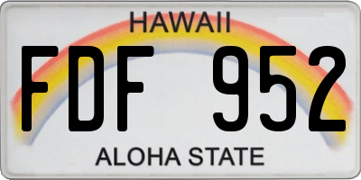 HI license plate FDF952