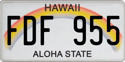 HI license plate FDF955