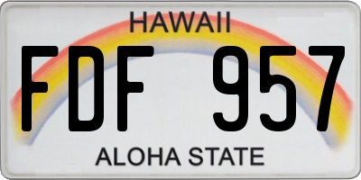 HI license plate FDF957