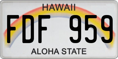 HI license plate FDF959