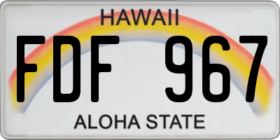 HI license plate FDF967