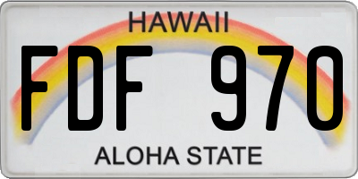 HI license plate FDF970