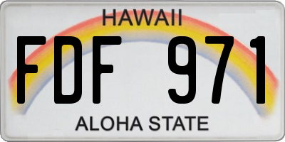 HI license plate FDF971