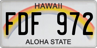 HI license plate FDF972