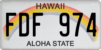 HI license plate FDF974