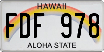 HI license plate FDF978