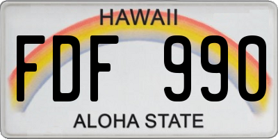 HI license plate FDF990