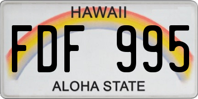 HI license plate FDF995