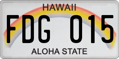 HI license plate FDG015