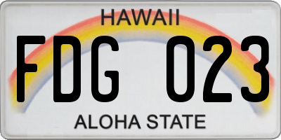 HI license plate FDG023