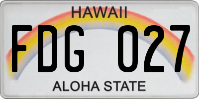HI license plate FDG027