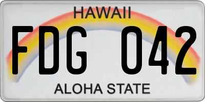 HI license plate FDG042